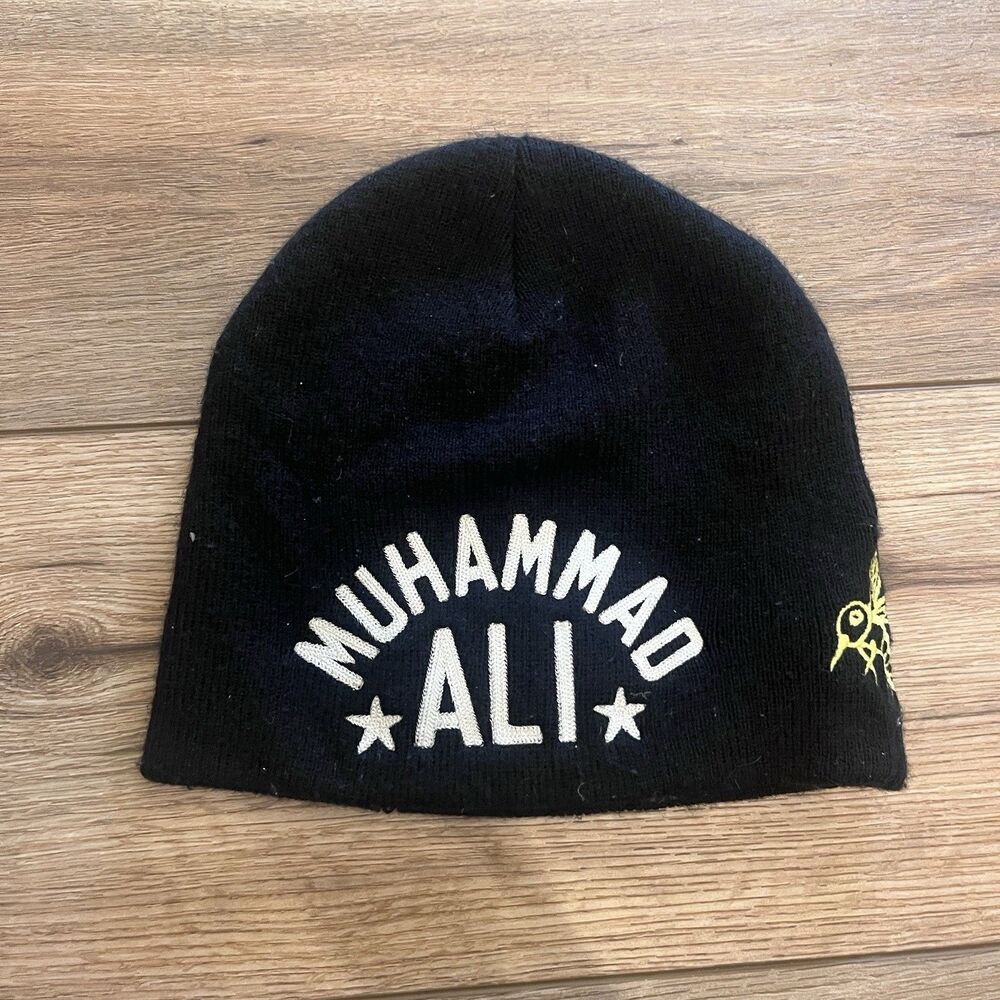 Roots Of Fight Muhammad Ali Black Beanie Cap Hat Embroidered Sting Like A Bee